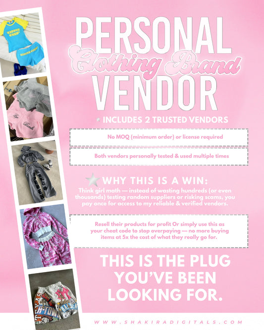 Personal Clothing Brand Vendor