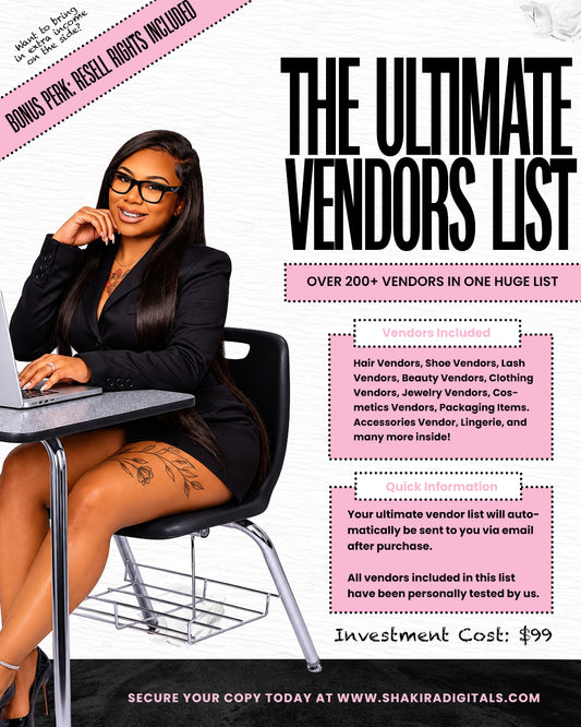 The Ultimate Vendor List - With Resell Rights ( $20 TODAY ONLY! Flip into $10k your first month )