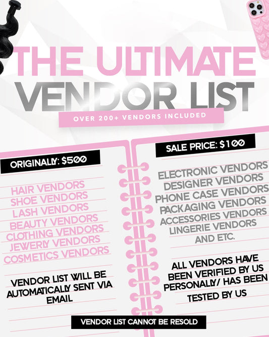 The Ultimate Vendor List