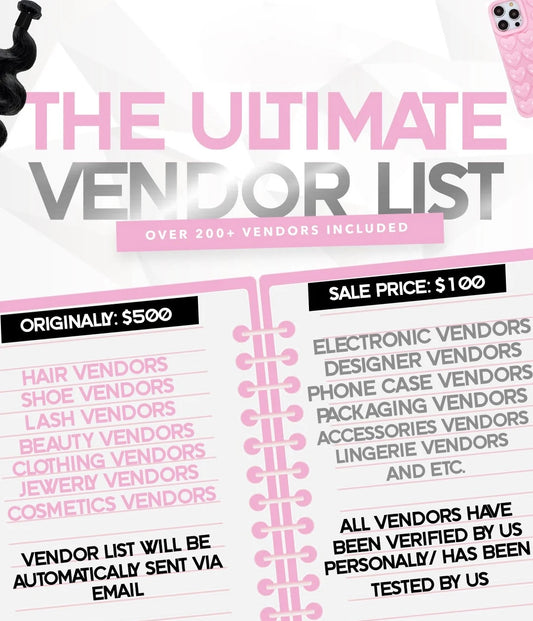 The Ultimate Vendor List - With Resell Rights ( Buy for $20 flip into $10k your first month )